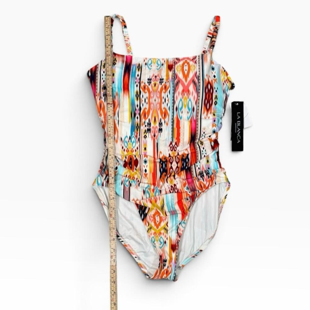 La Blanca Desert Dream One Piece Swimsuit Multicolor Ruched Size 12 NWT - Picture 8 of 8